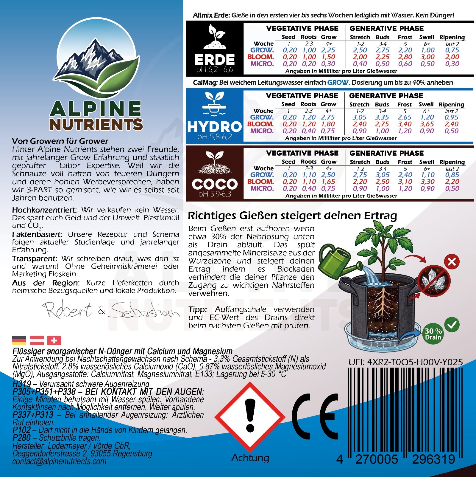 3-Part Grow Anwendung Indoor Grow Vegetationsphase